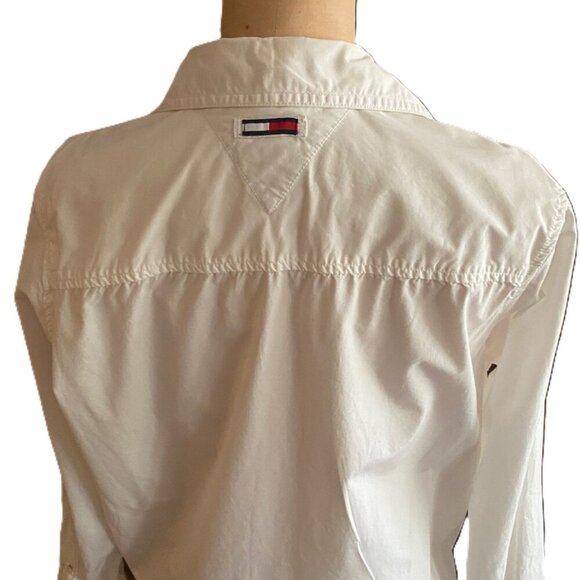 Vintage 90s 00s Y2K 100% cotton Tommy Jeans white button down casual shirt top - Picture 4 of 15